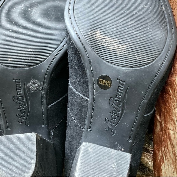 Lucky Boots Suede Ankle High Heel Black (7.5) - Picture 8 of 9